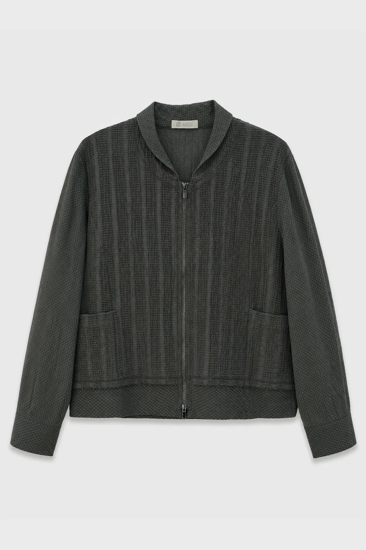 Chaqueta Cierre Relieves Verde