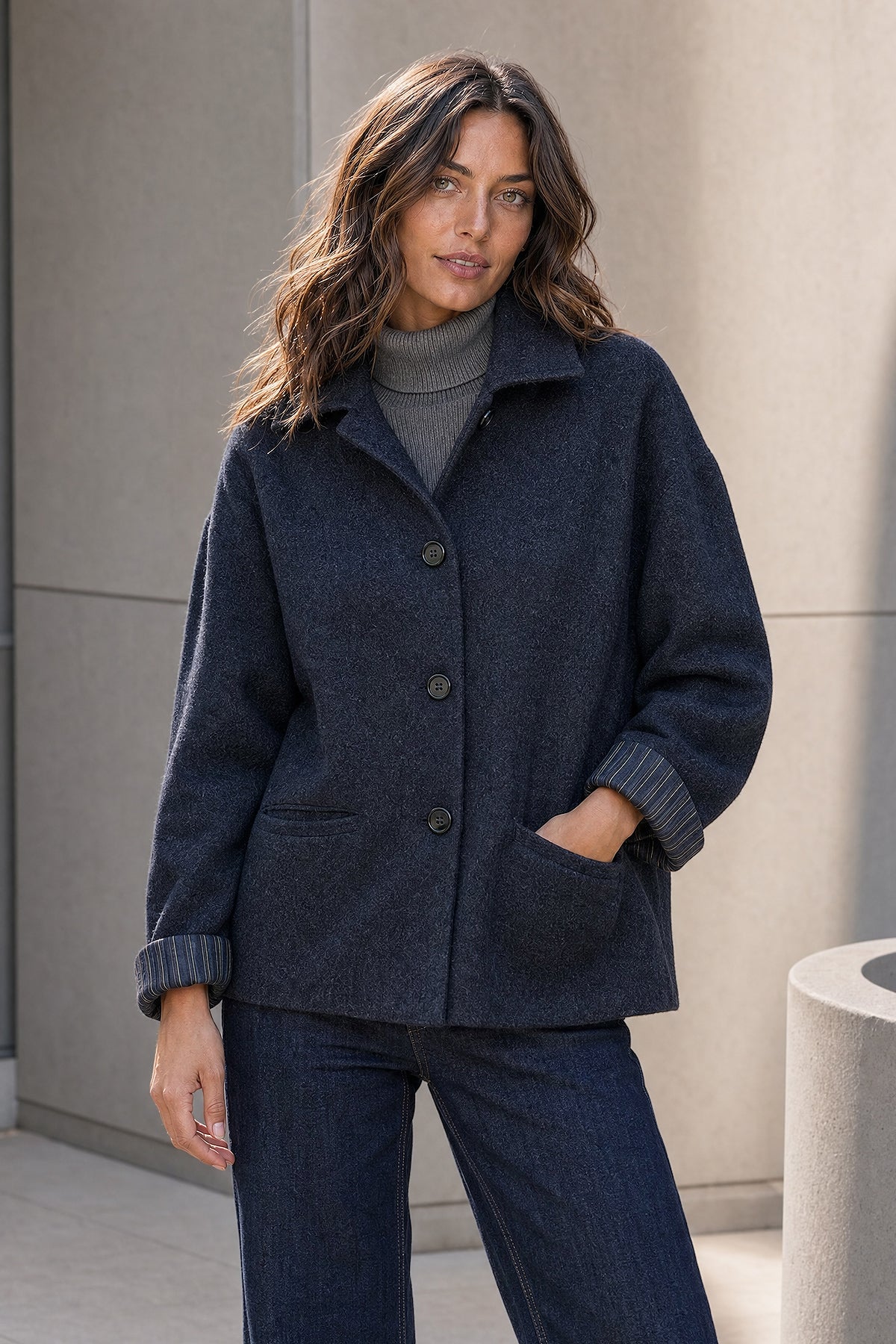 Chaqueta Lana Interior Lineal