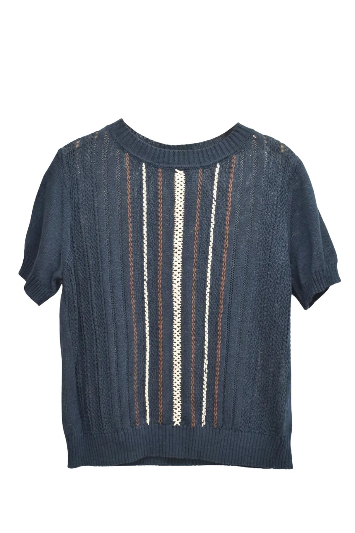 Polera Tejido Azul Vertical