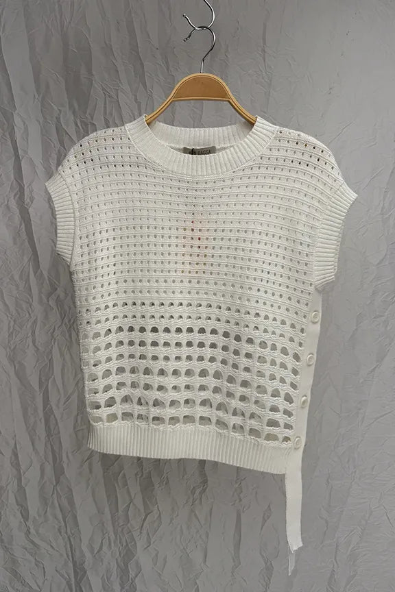 Top blanco Algodón OP-40