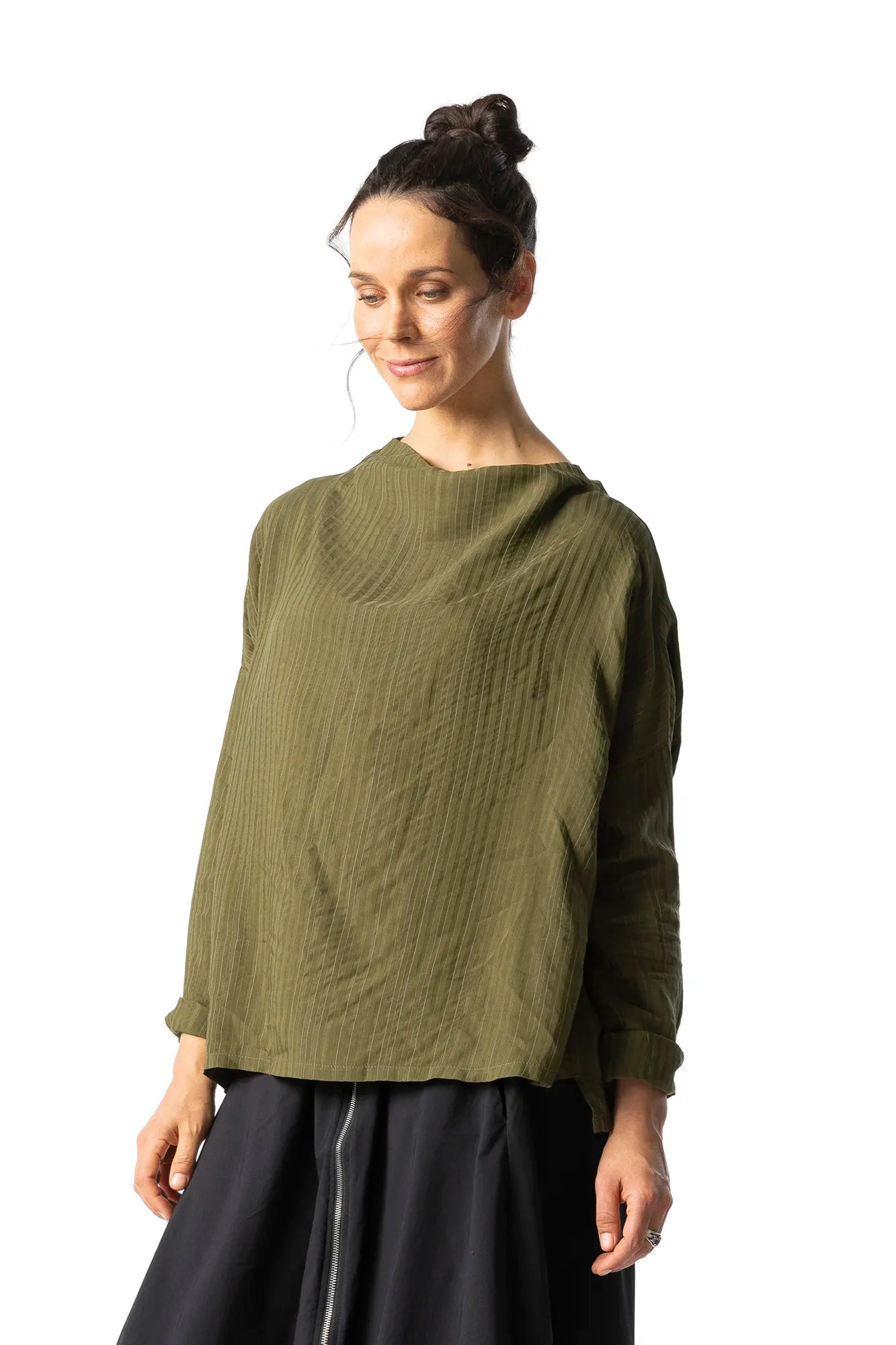 RAGGA Polera Fiora Viscosa Blusa Mujer Verde Oliva 34