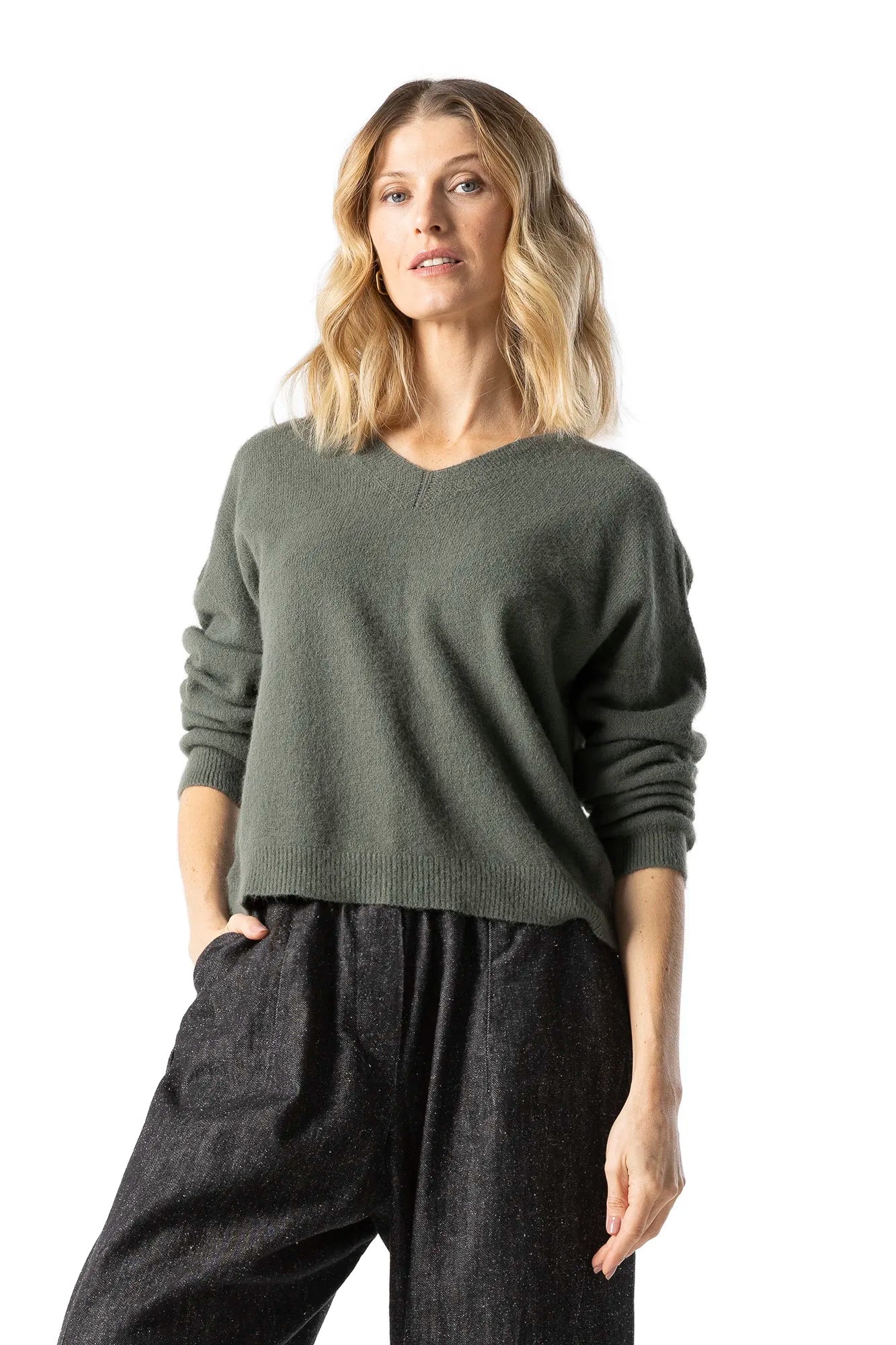 RAGGA_Sweater_Masi_Viscosa_verde_musgo_Mujer_Frente