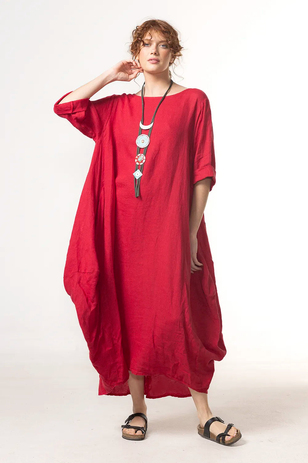RAGGA Vestido Isidora Lino Rojo