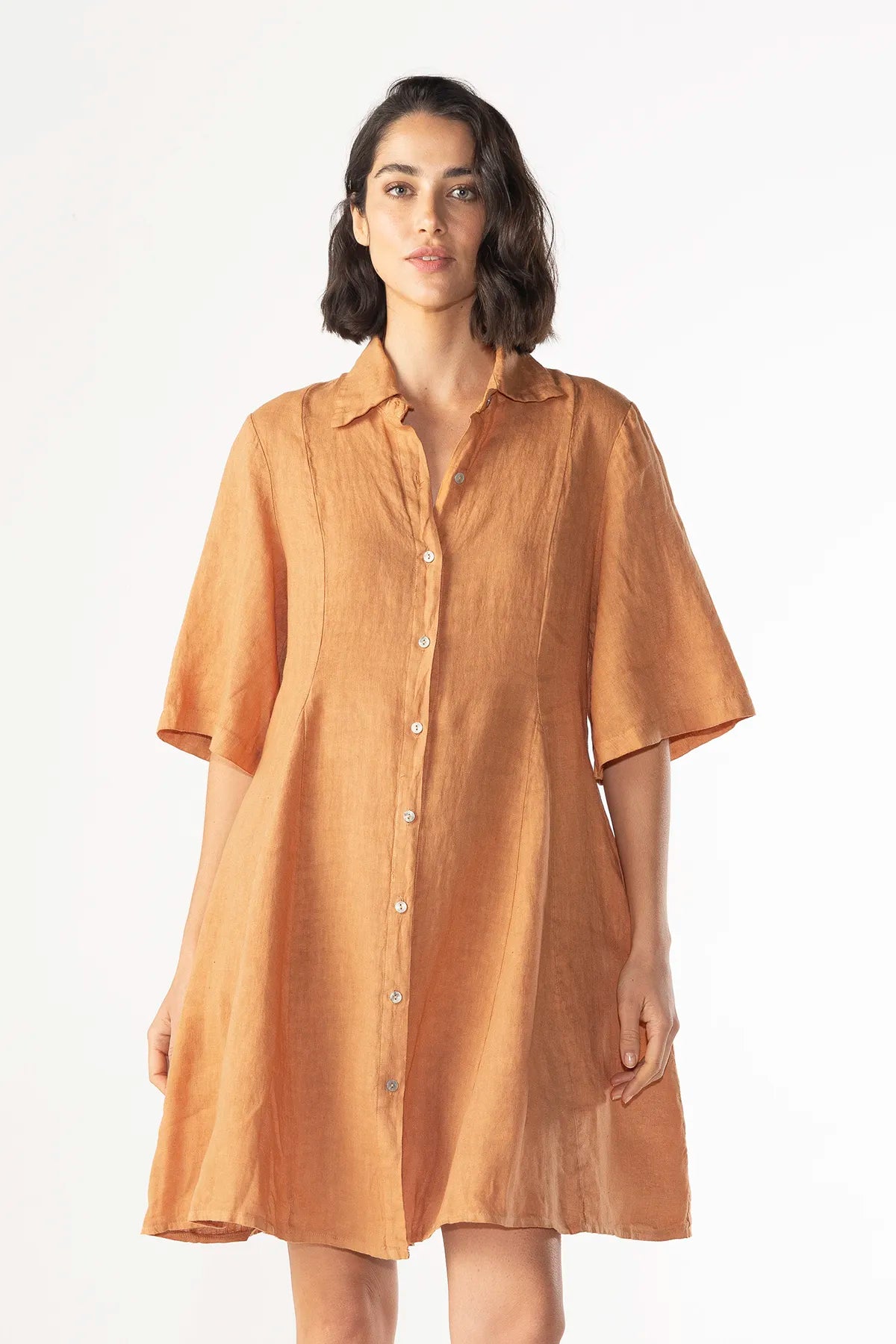 Vestido Neftali Lino de RAGGA color damasco