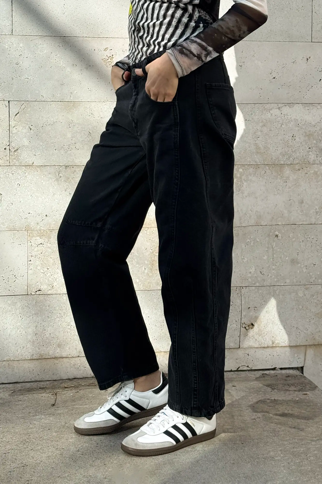 Jeans Barrel Black Denim