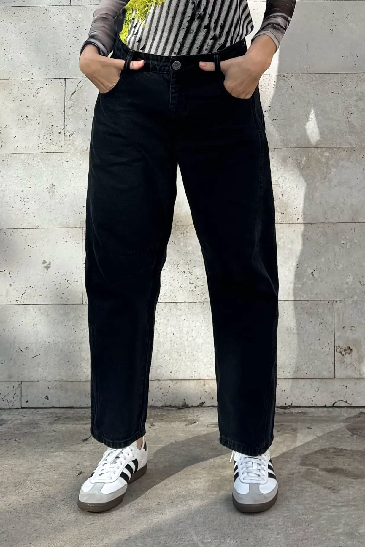 Jeans Barrel Black Denim