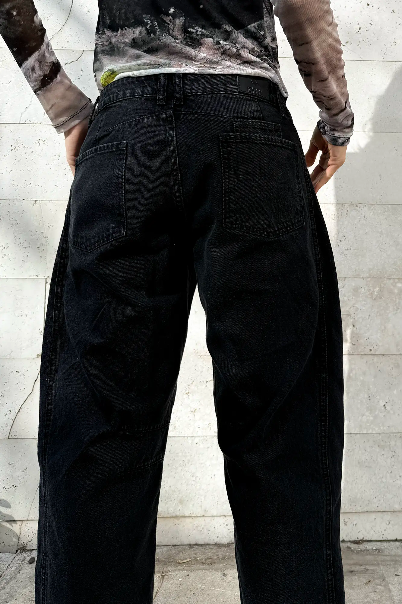 Jeans Barrel Black Denim