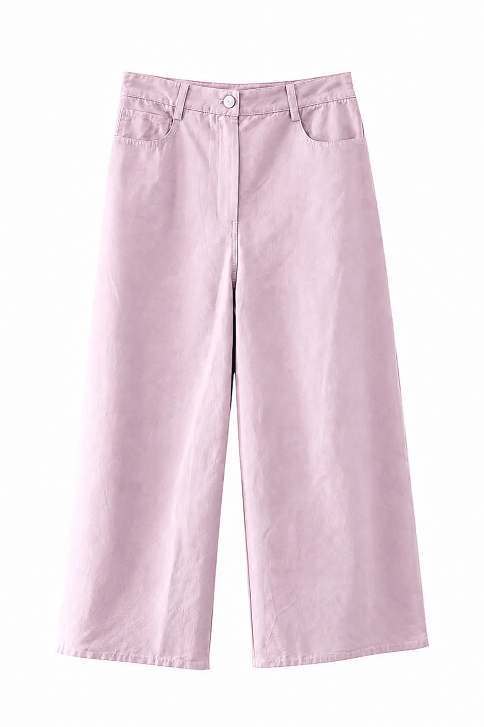 Ragga Pantalón Denim Recto Rosa Frente