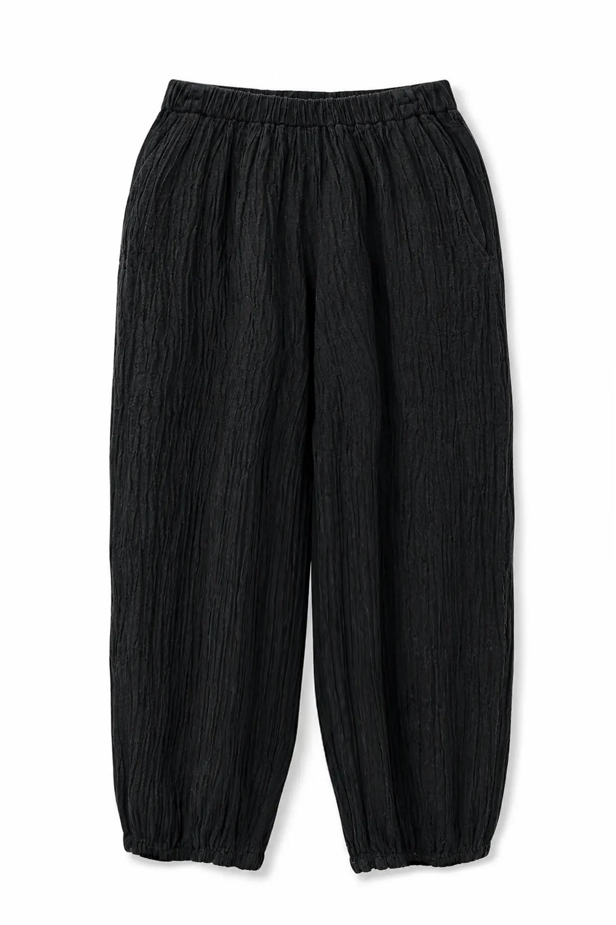 Ragga Pantalón Vaina Corrugado Negro FRENTE