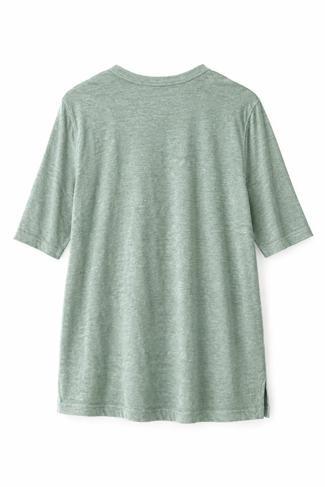Ragga Polera Punto Fino Abotonada Verde Tiza Espalda