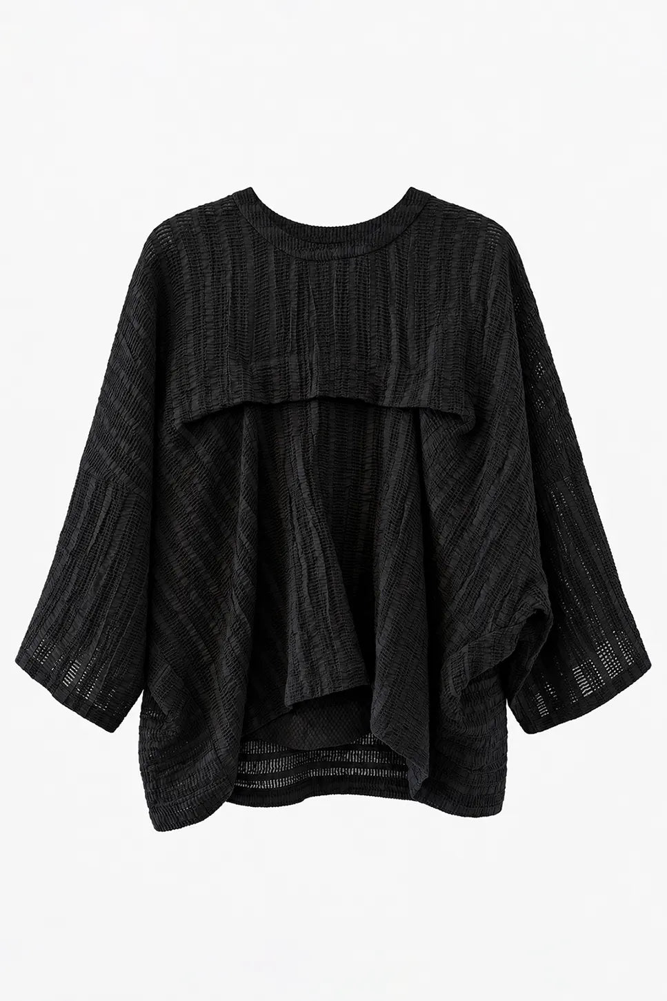 Ragga Set Top Relieve Algodón Negro Frente