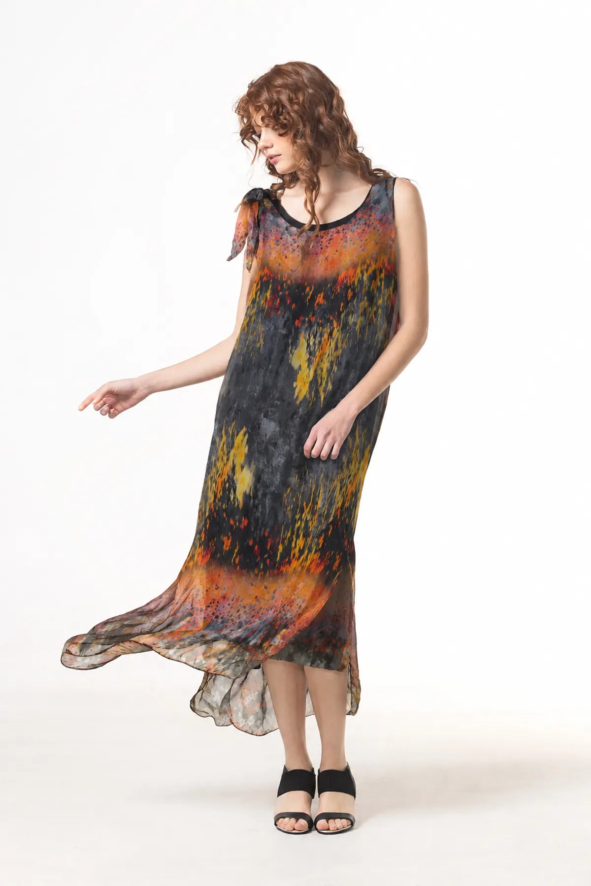 Ragga Vestido Brucoli Seda Frente negro