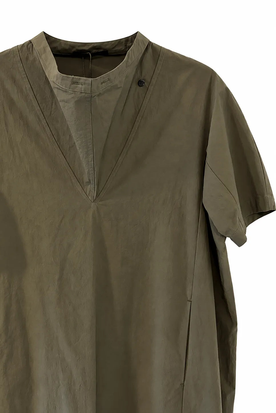 Ragga Vestido Mao Cruce Escote Verde Desabotonado