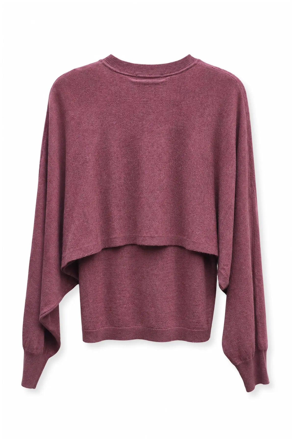 Sweater Doble Capa Ciruela