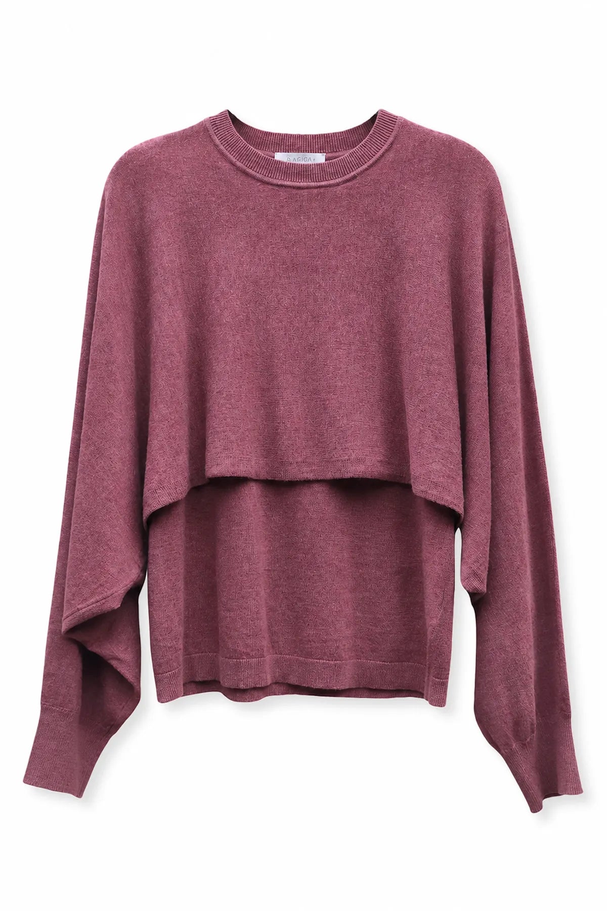 Sweater Doble Capa Ciruela