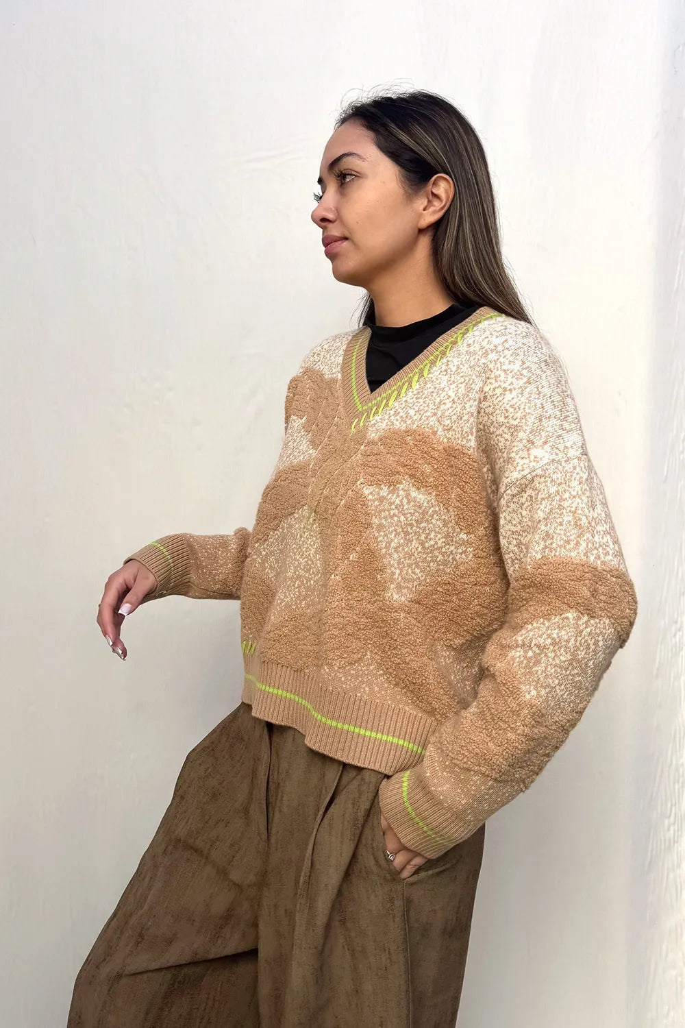 Sweater Lana Moka Pespuntes Lima