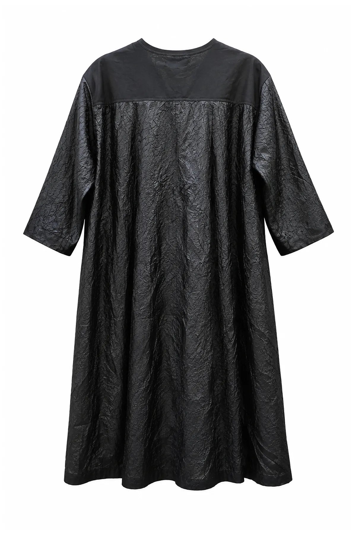 Vestido Tencel Corrugado Negro