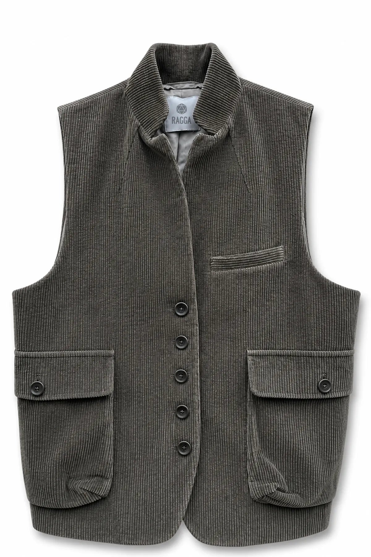 Gilet abotonada gris/vison