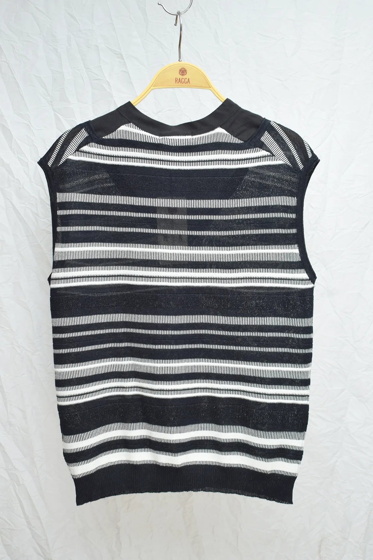 Top Franjas Cuello Con Botones