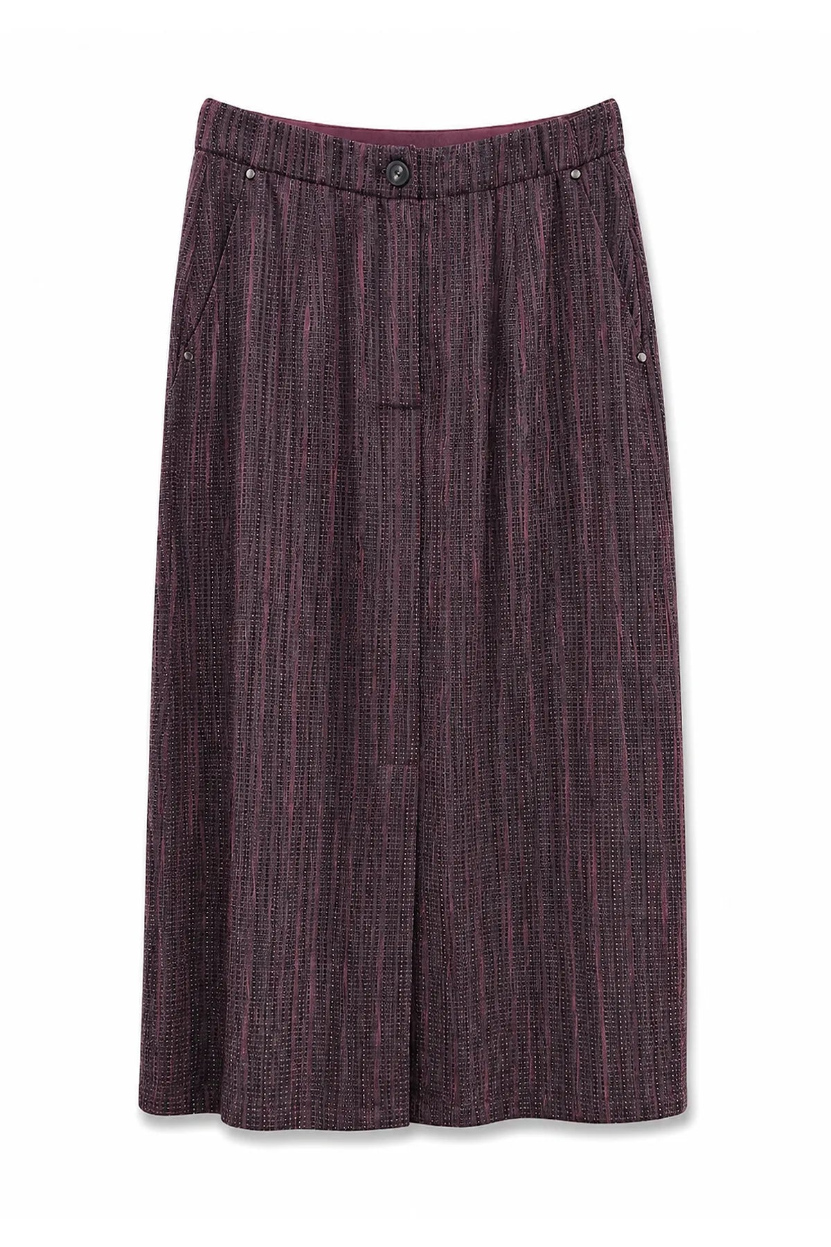 Falda Tencel Relieve  Berenjena