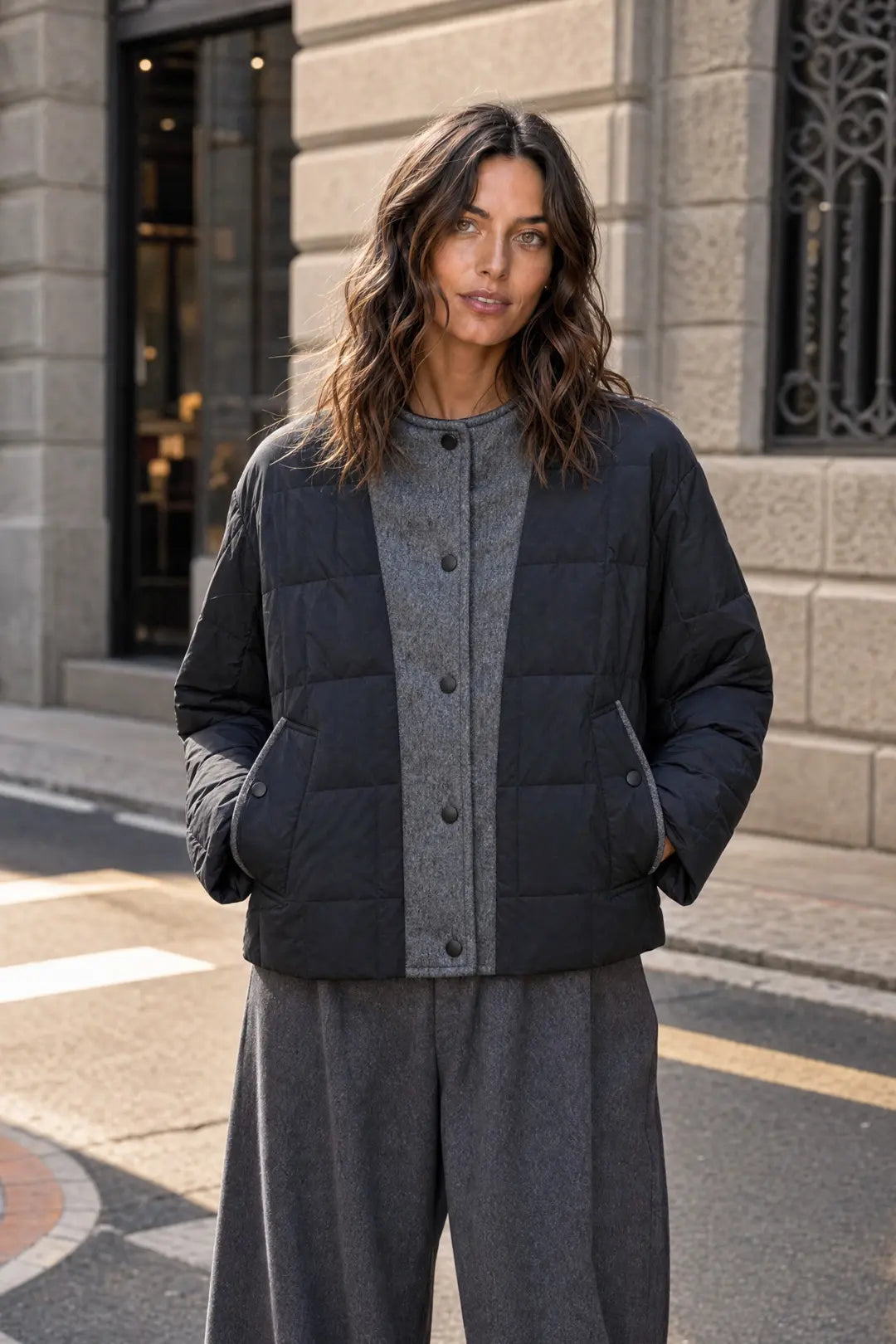 Parka Piezas Lana Espigada