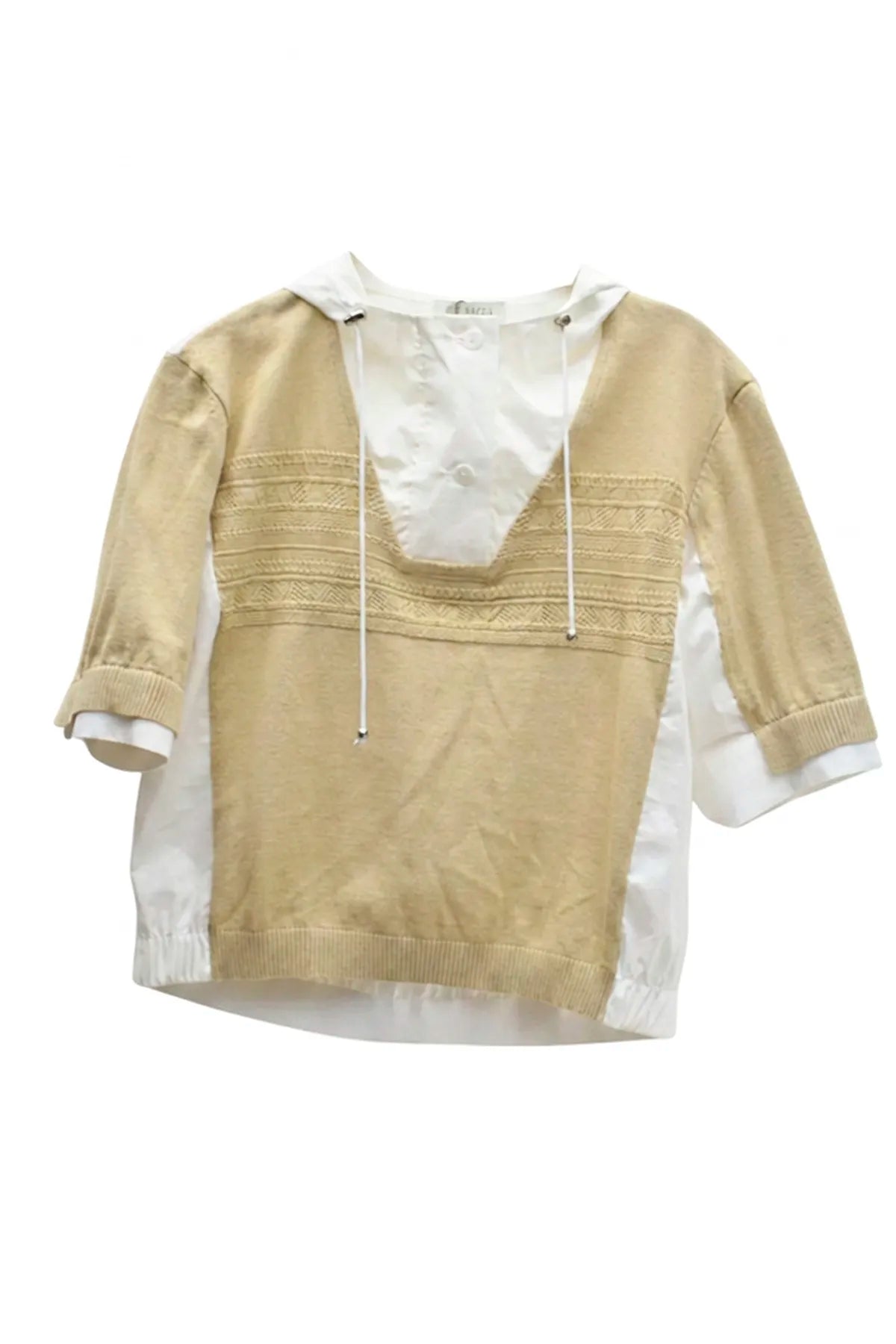 Polera Capucha Tejido