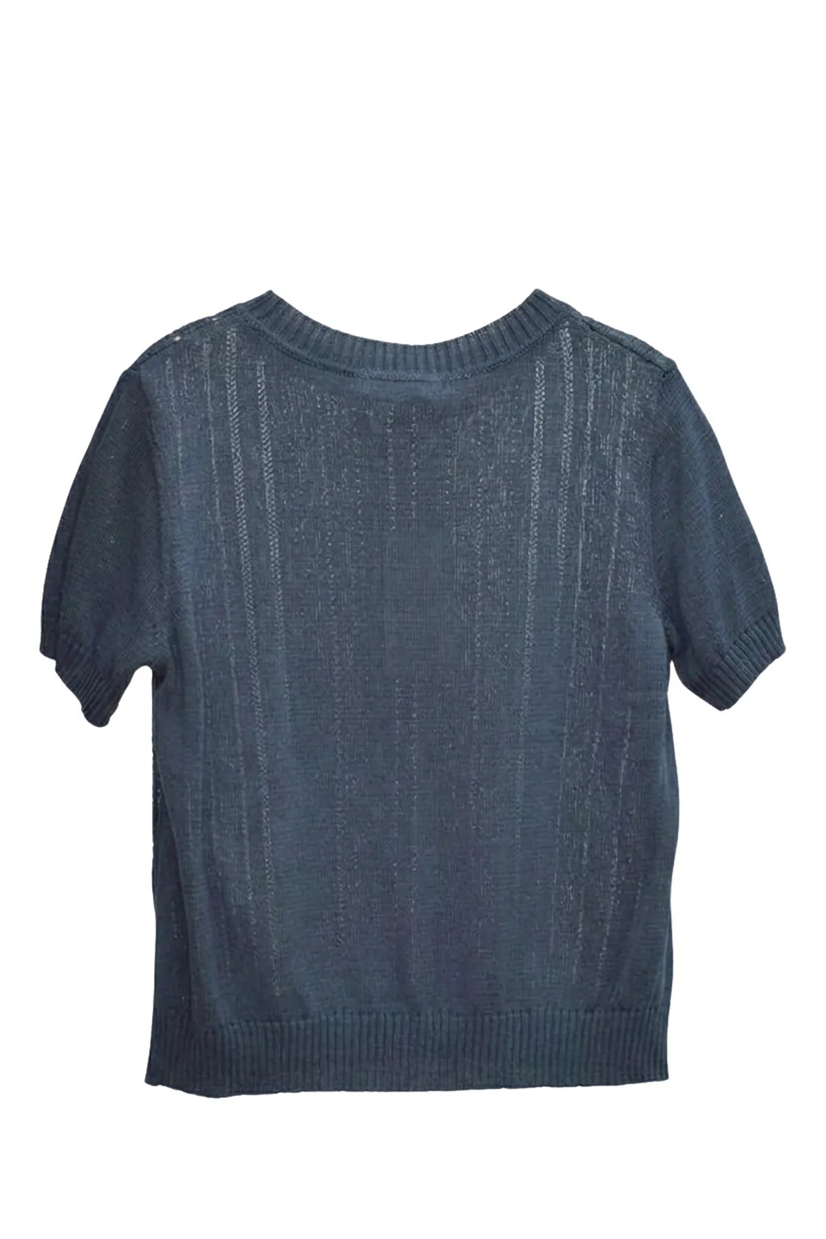 Polera Tejido Azul Vertical