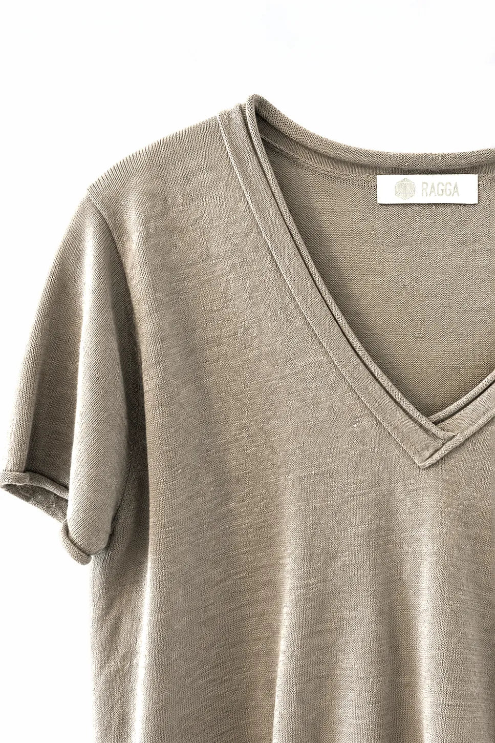 Polera Punto Lino Visón escote V