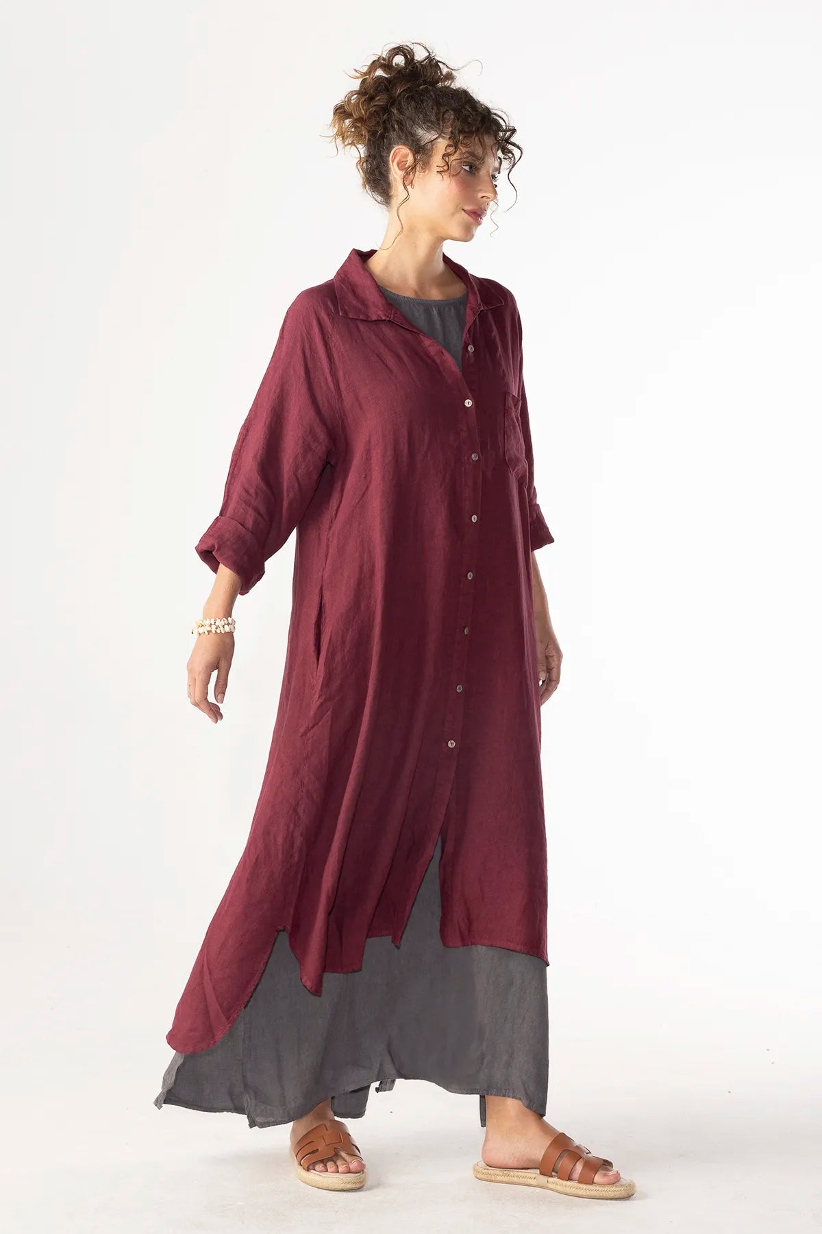 Vestido Camisero Silvana Lino