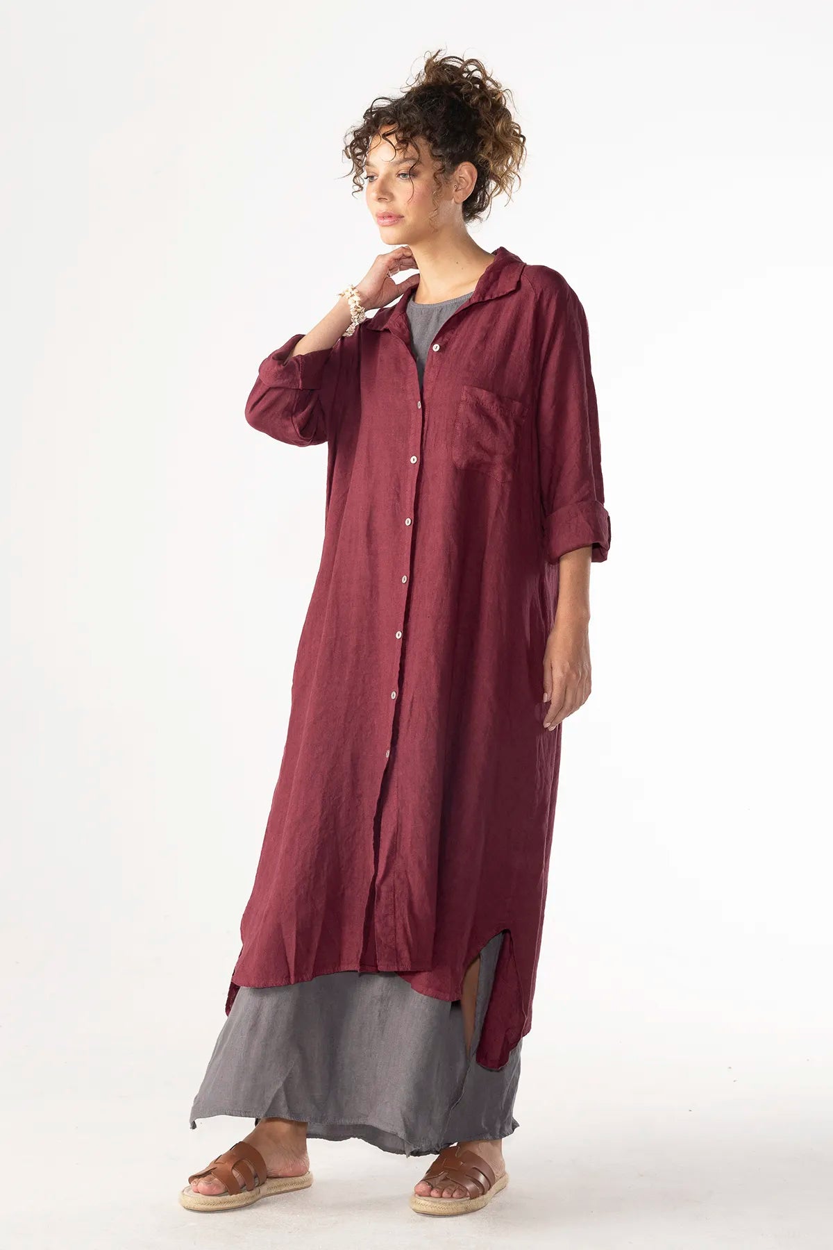 Vestido Camisero Silvana Lino