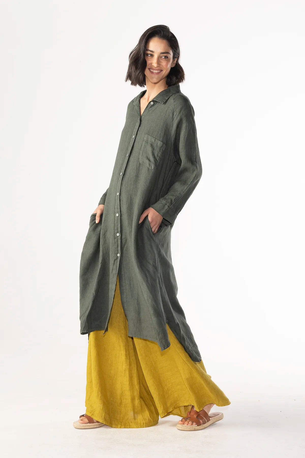 Vestido Camisero Silvana Lino