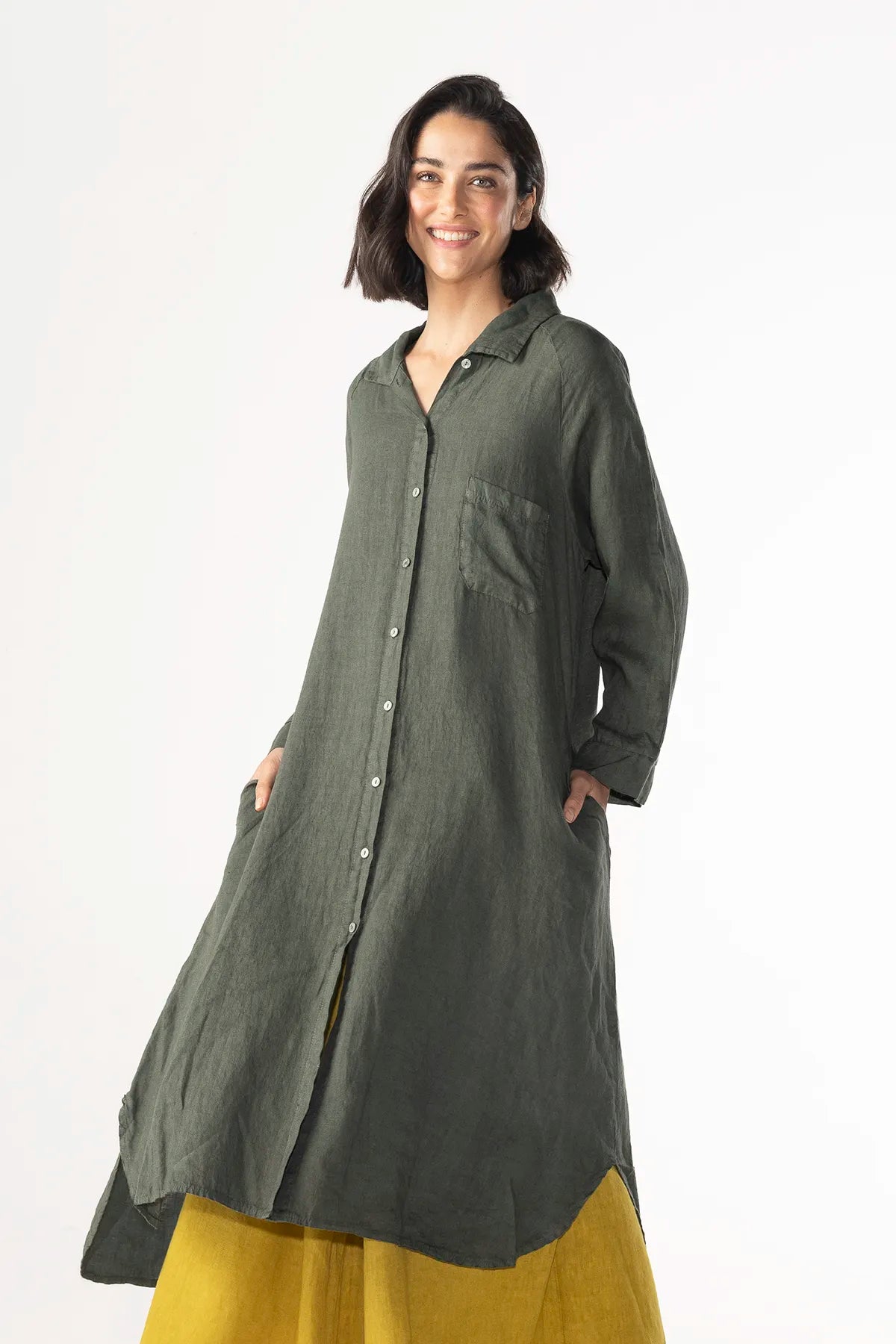 Vestido Camisero Silvana Lino