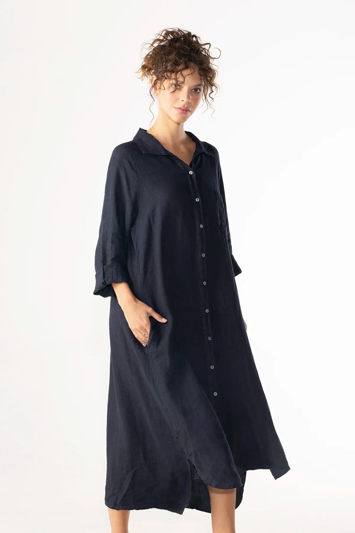 Vestido Camisero Silvana Lino