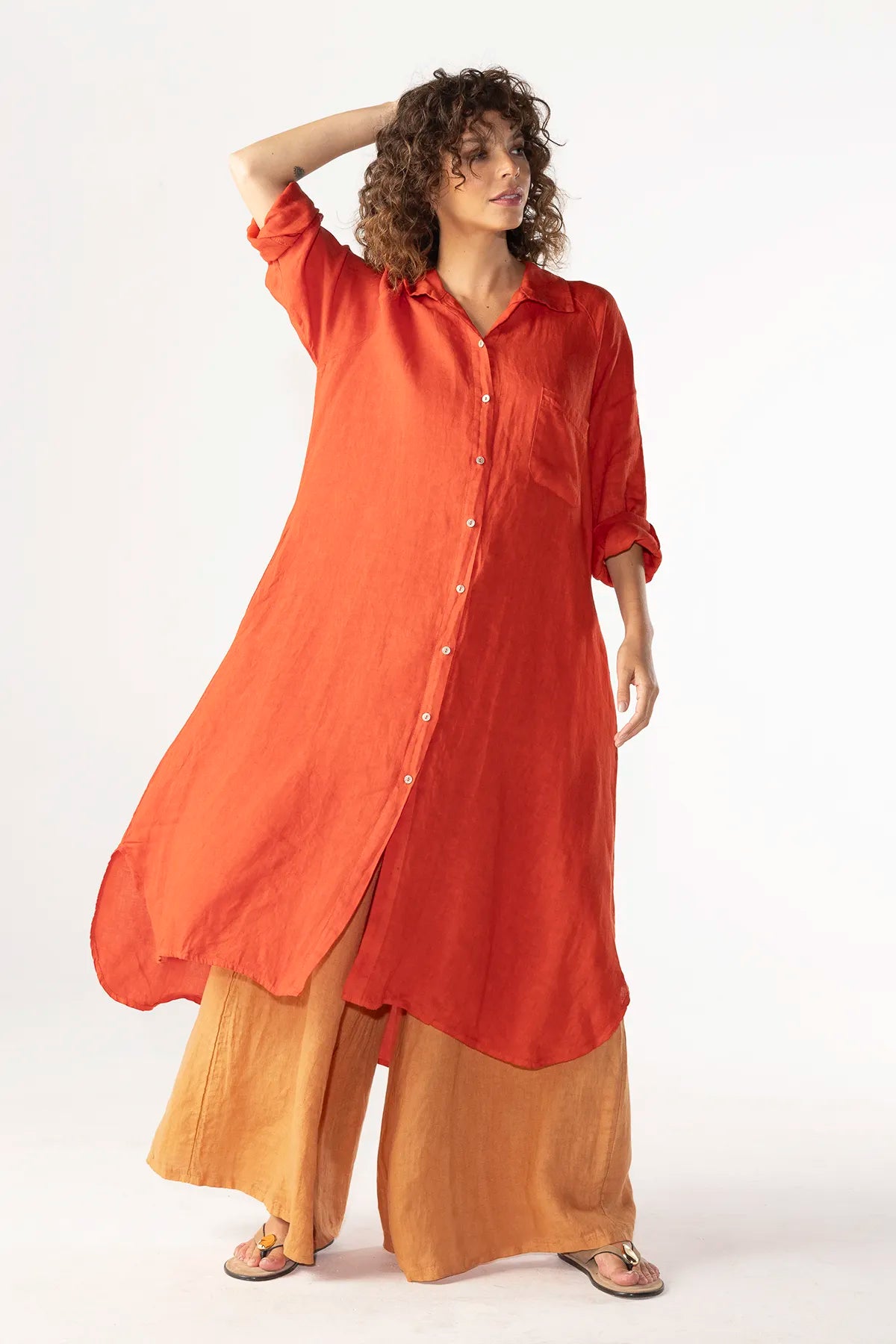 Vestido Camisero Silvana Lino