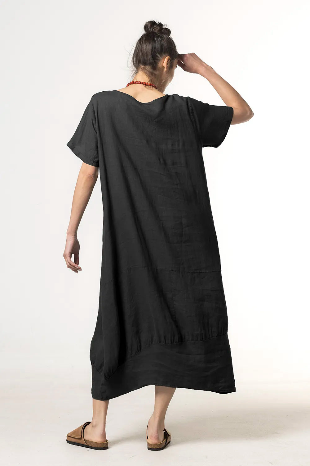 RAGGA Vestido Cristina Lino Negro espalda