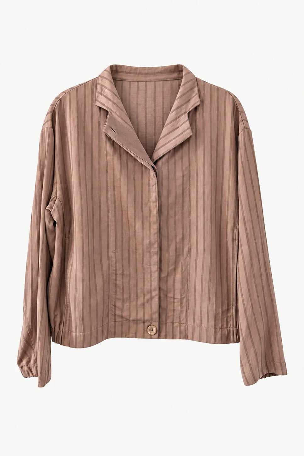 Ragga Chaqueta Mao Listada Lino Tencel abierta