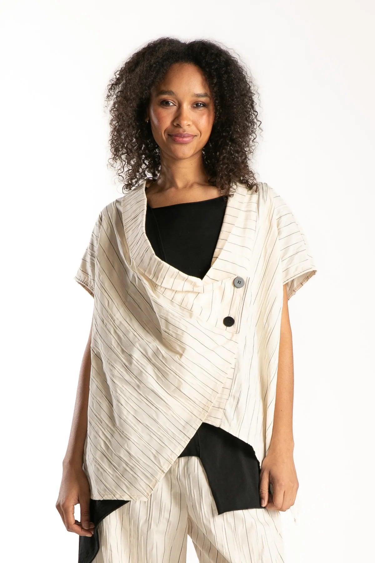 Ragga Chaqueta Milan Ivory Algodón Abotonado 