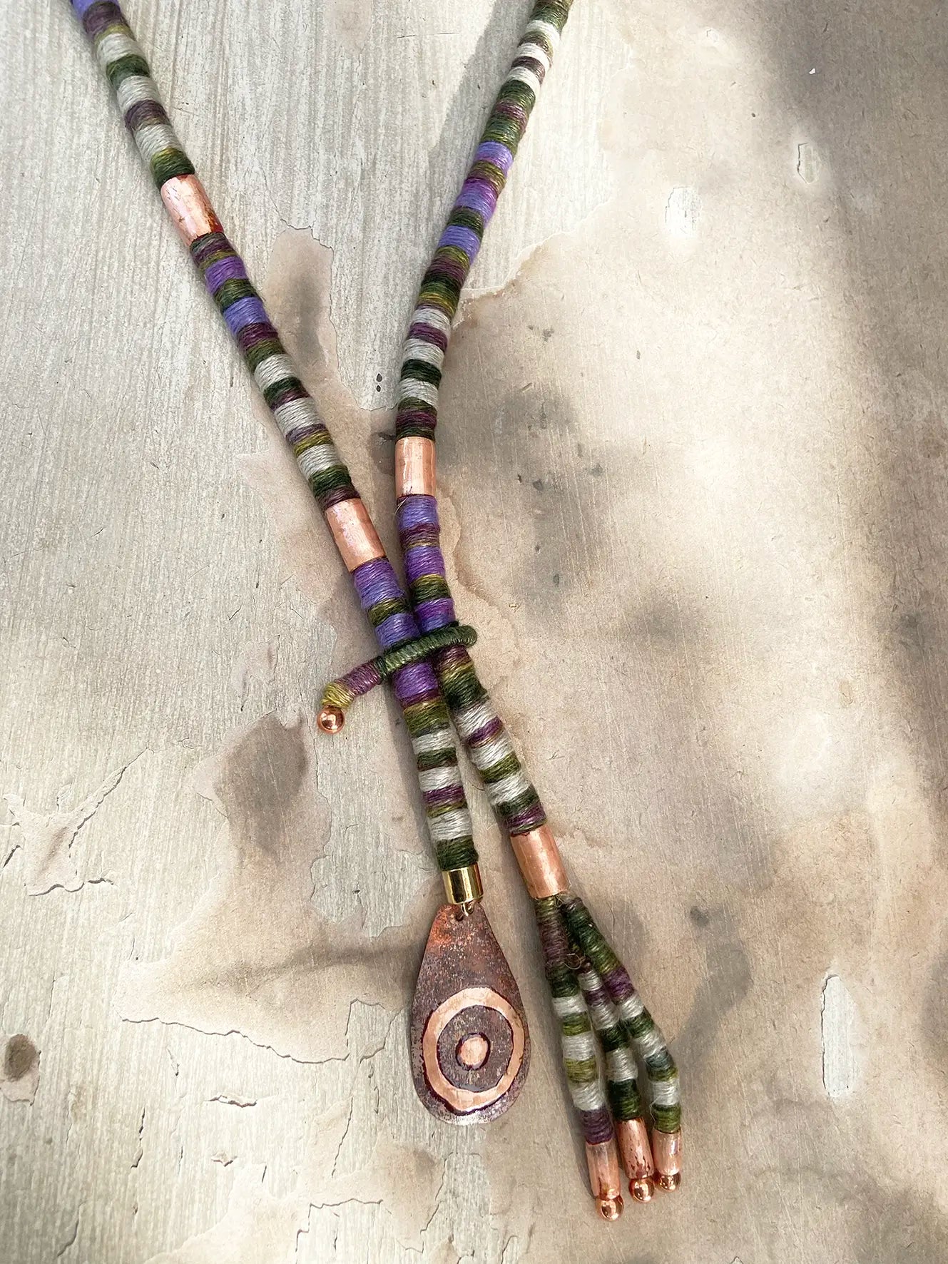 Collar Cobre y Lino