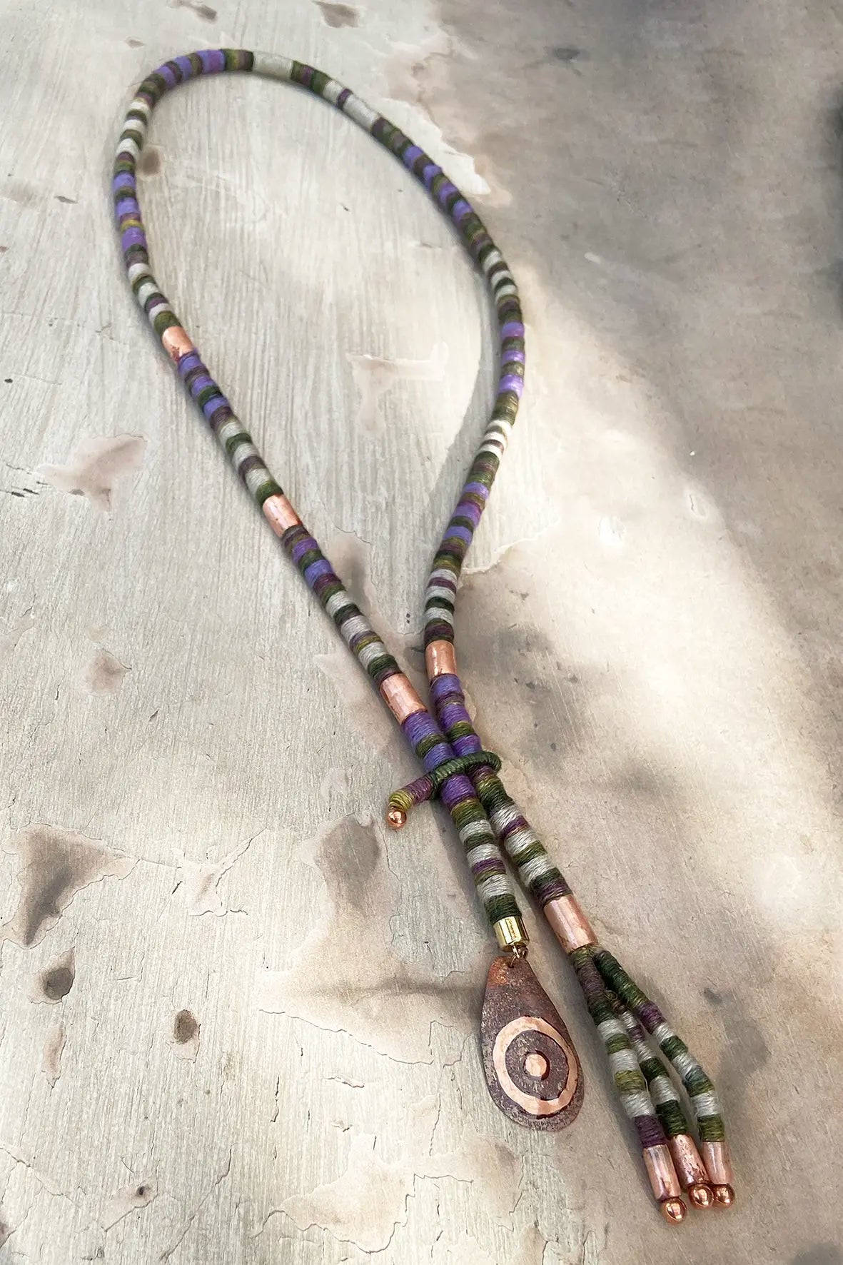 Collar Cobre y Lino