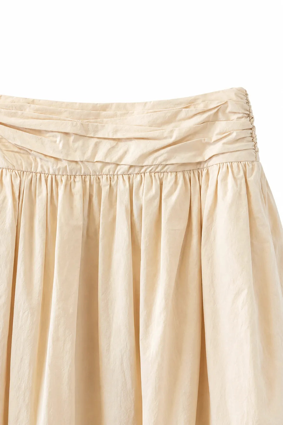 Ragga Falda Algodón Pretina Drapeada Ivory zoom
