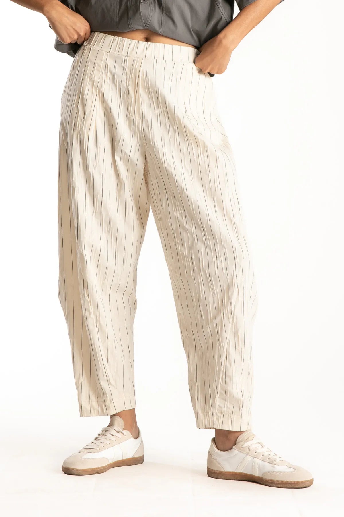 Ragga Pantalon Edgar Corte vaina algodón color Ivory frente