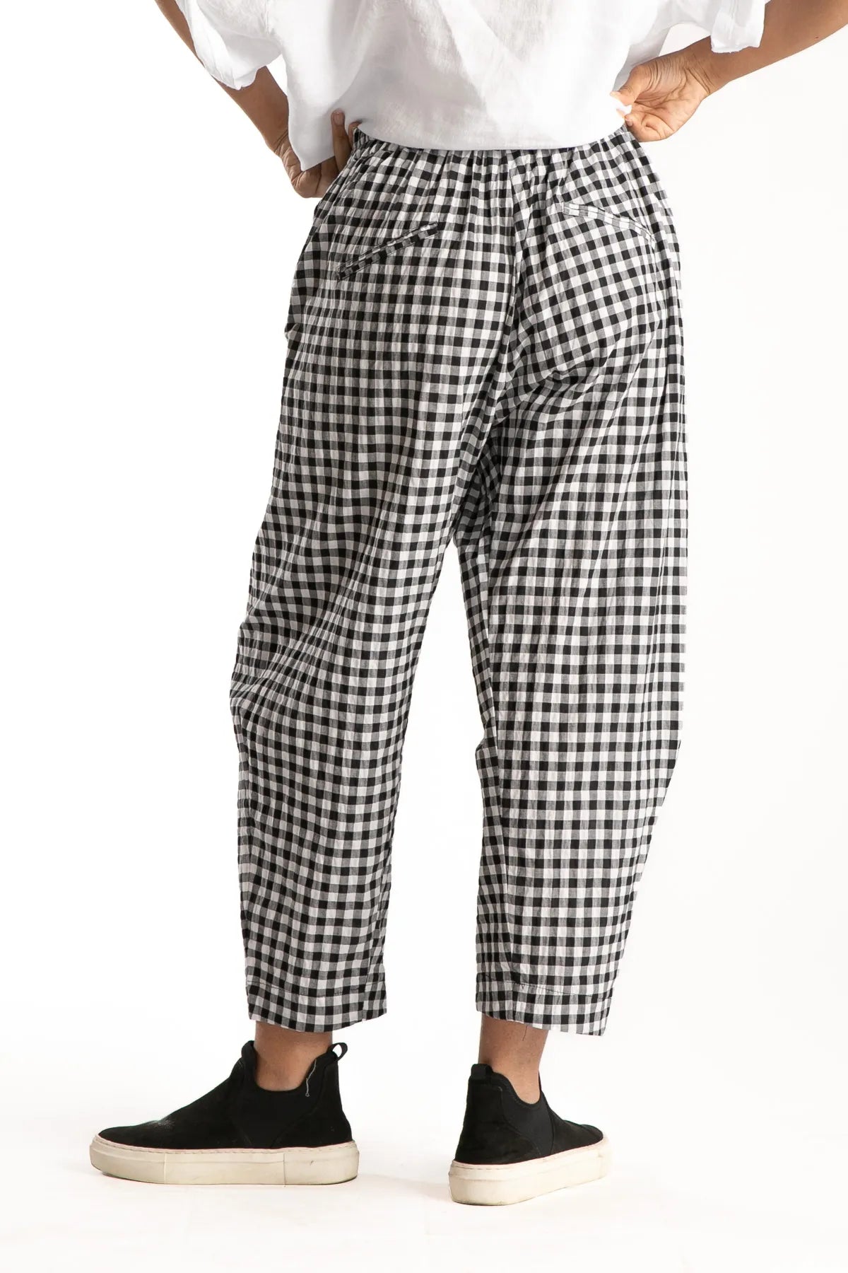 Ragga Pantalón Trystan de algodón cuadros vichy bolsillos ribeteados espalda