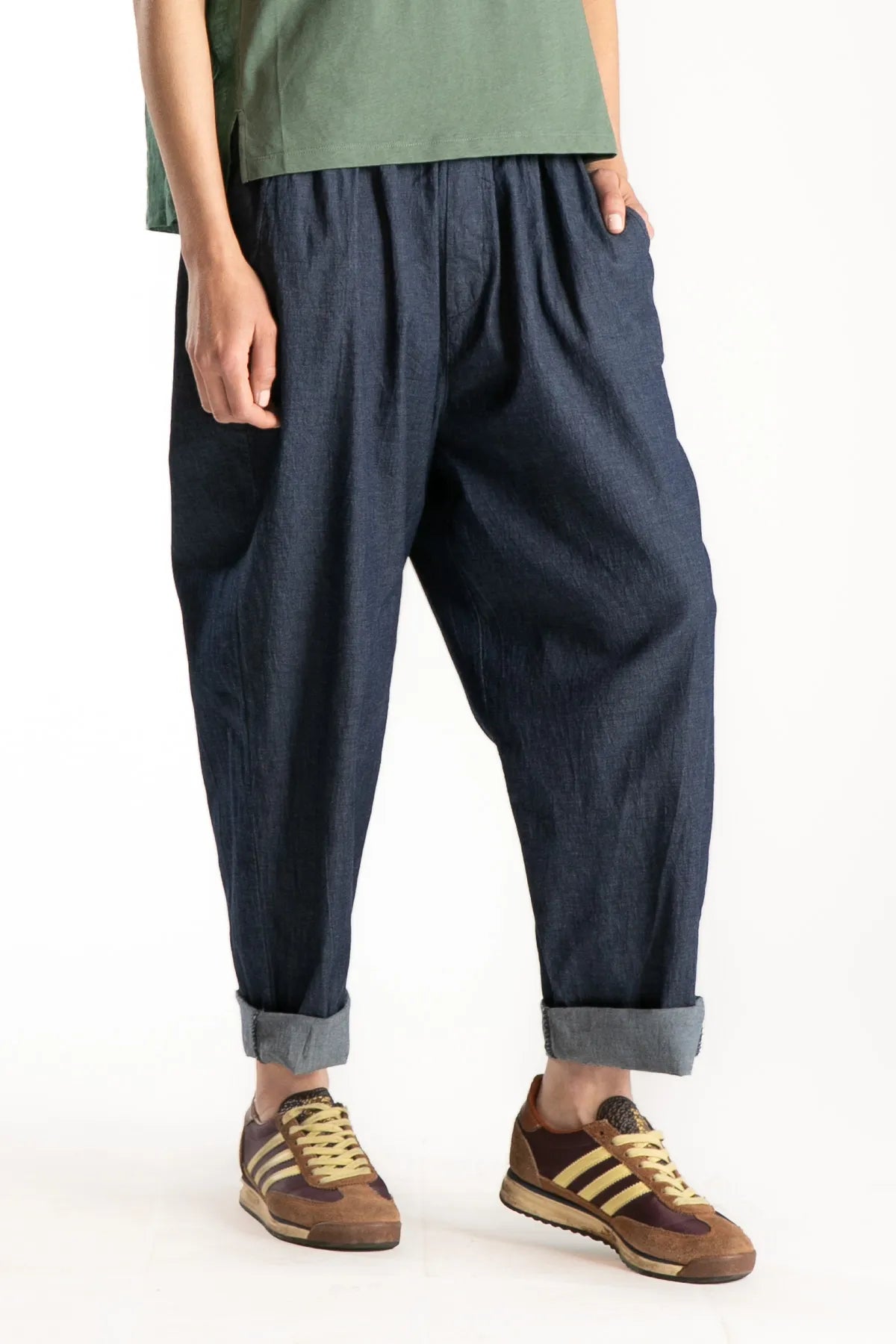 Ragga pantalón Victor denim azul de mujer corte recto vaina vista 34