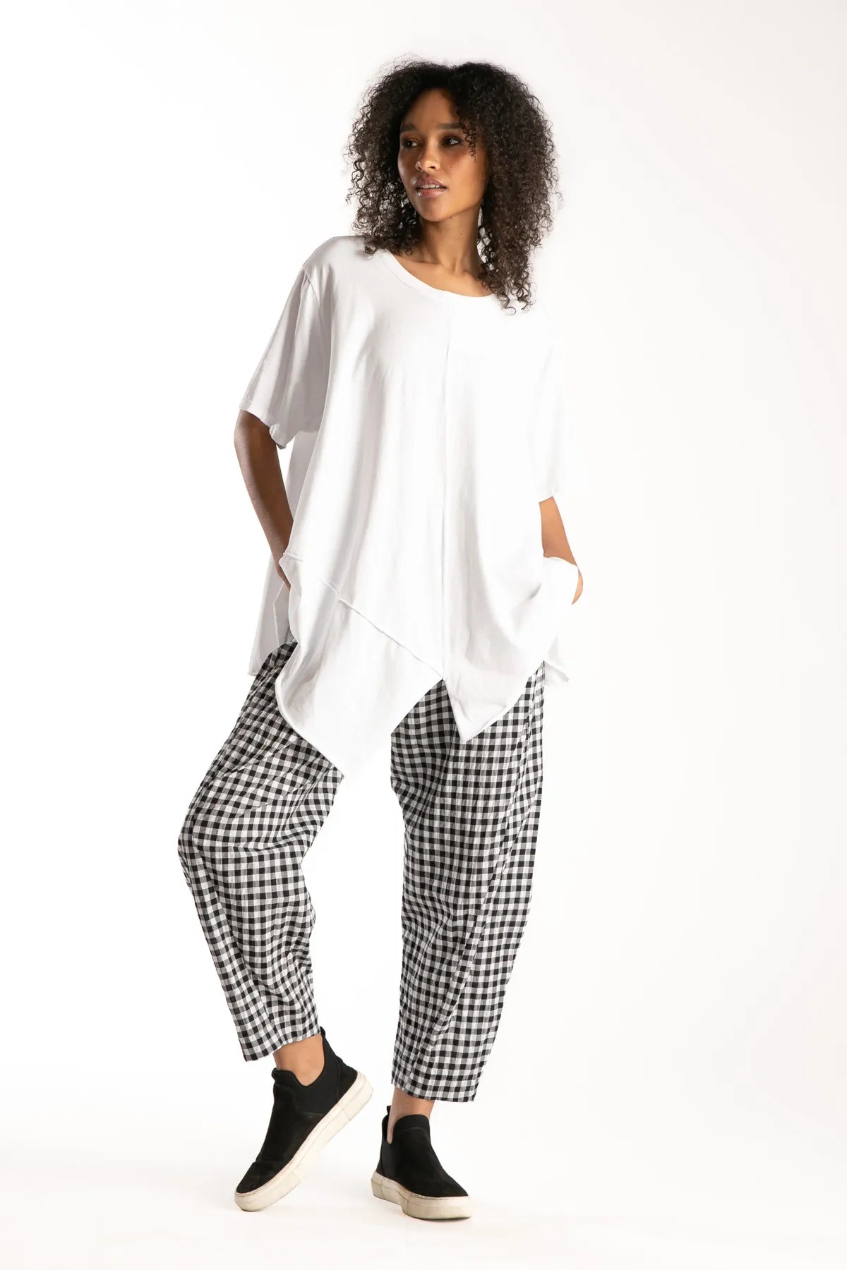 Ragga Polera Nika Blanca Algodón Frente Mujer Oversize