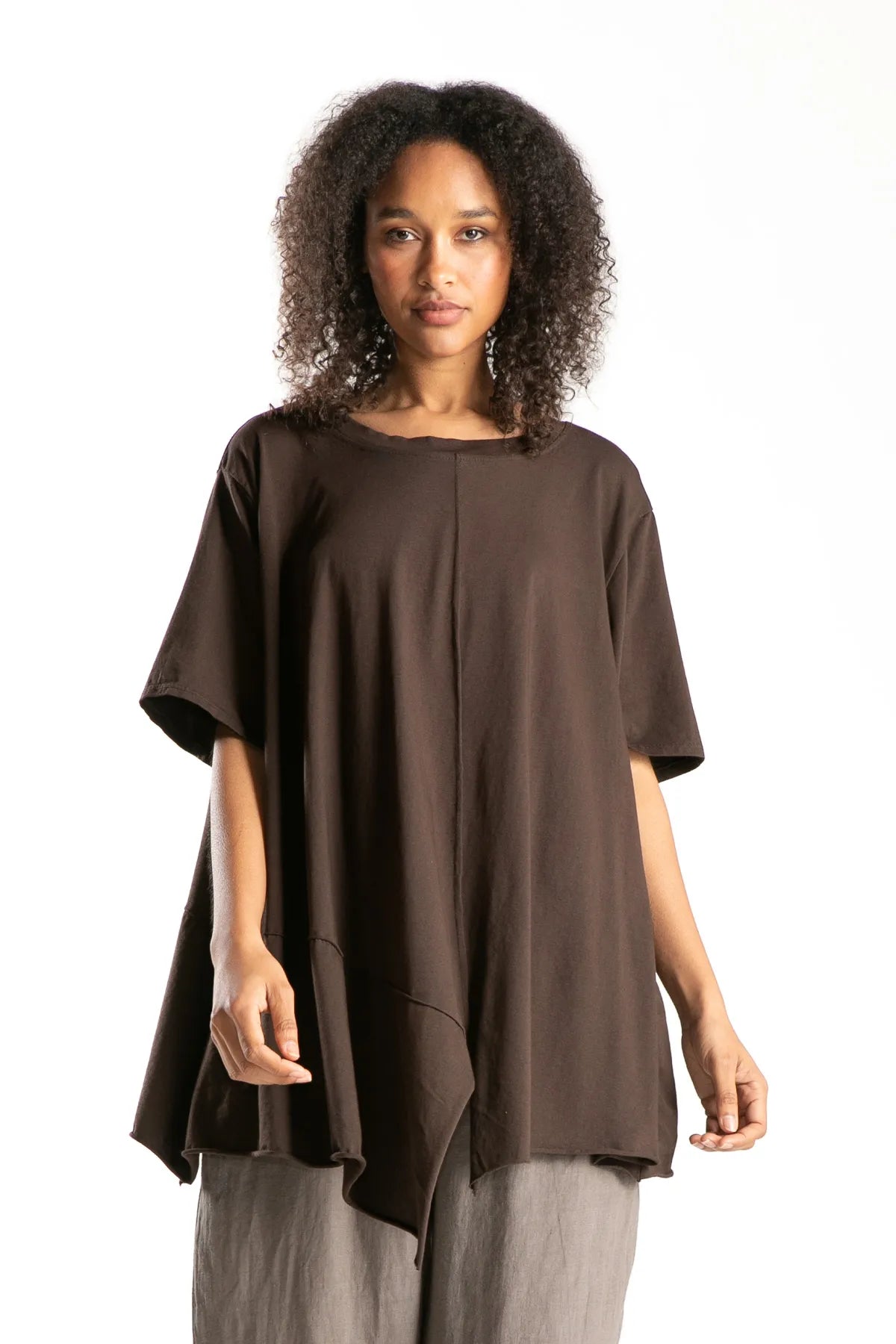 Ragga Polera Nika Chocolate Algodón Frente