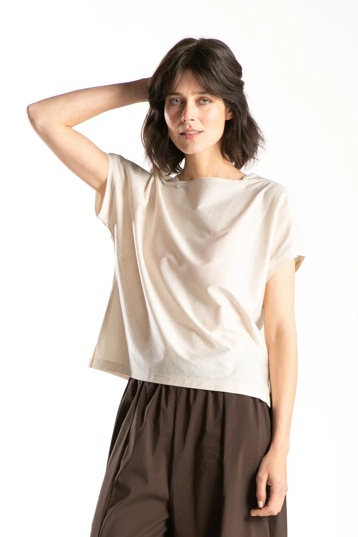 Ragga Polera Umbria marfil algodón perfil