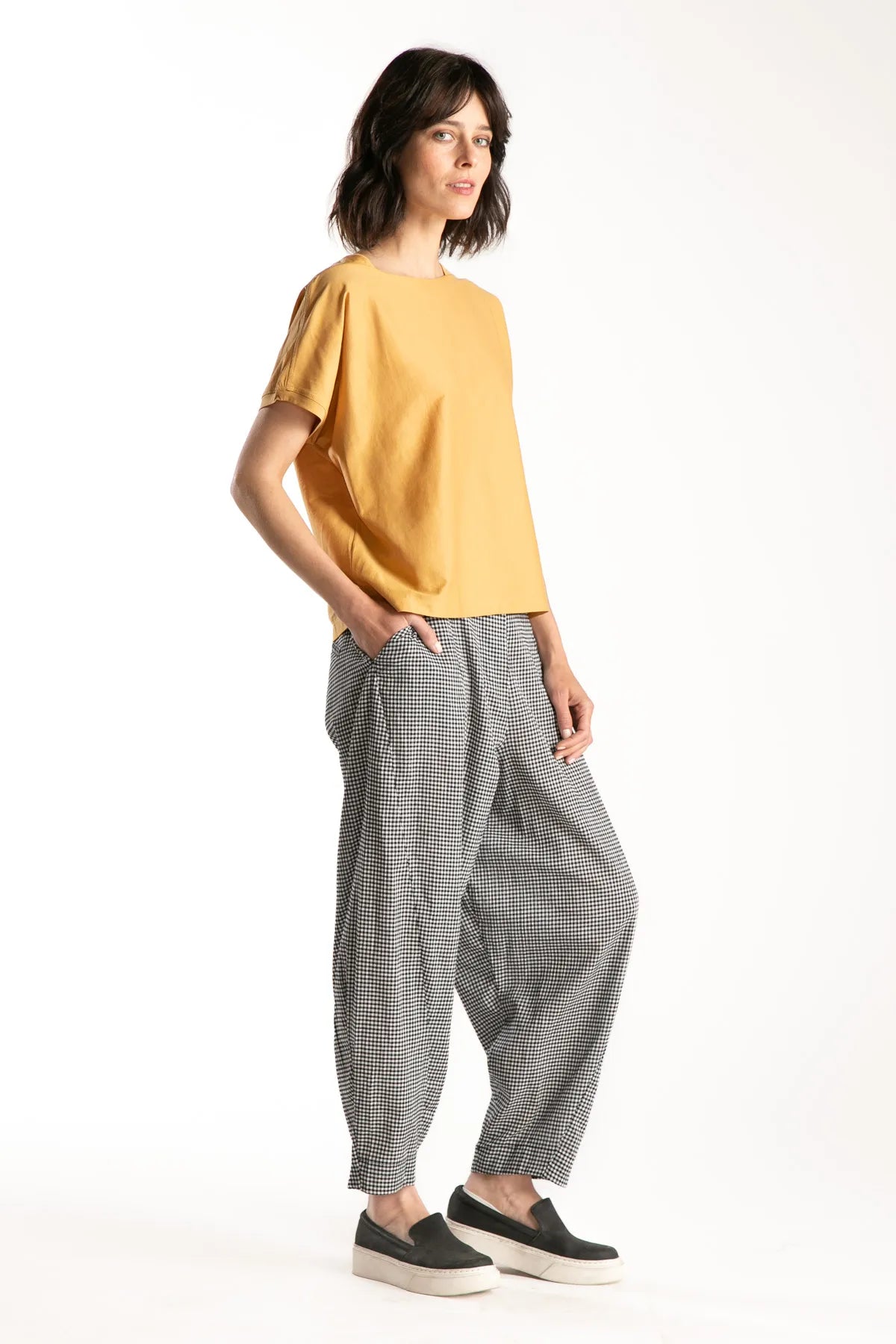 Ragga Polera Umbria mostaza mujer algodón