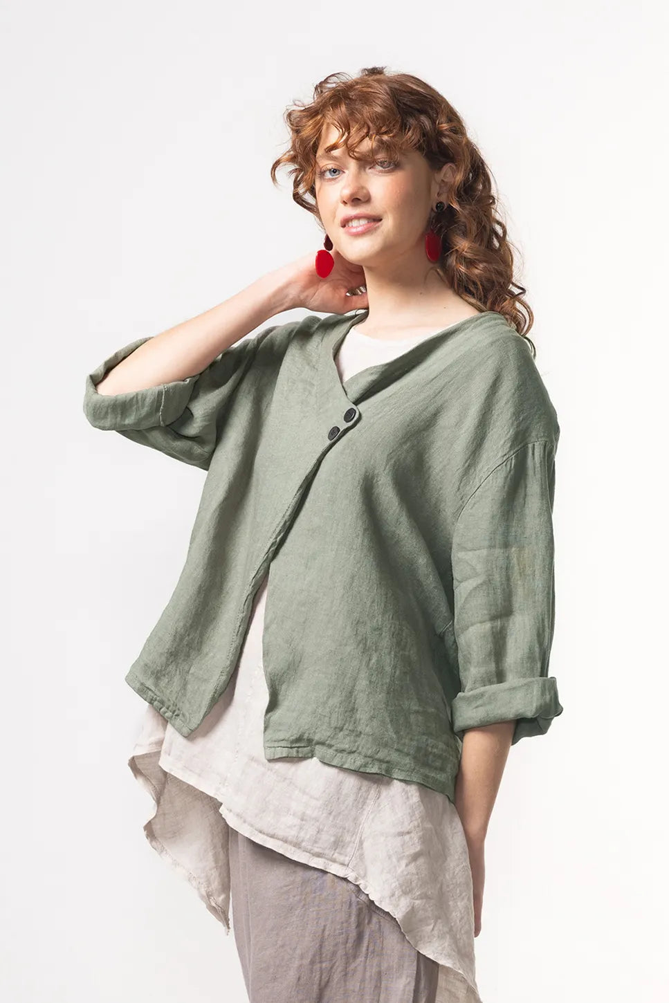 Ragga Tapado Joritz Lino Verde Musgo Perfil