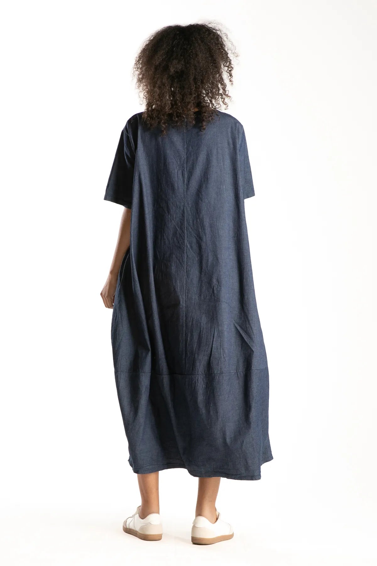 Ragga Vestido Adriana de mujer denim azul espalda