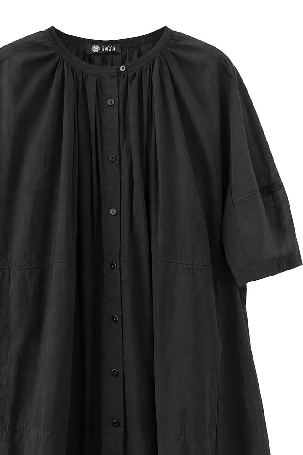 Ragga Vestido Algodón Set Negro abotonado